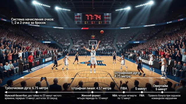 До скольки идет игра в баскетболе ncaa? Система начисления очков в баскетболе: 1, 2 и 3 очка за бросок